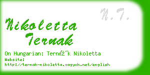 nikoletta ternak business card